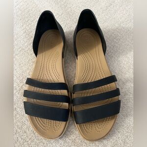 CROCS Black and Tan Women's Sandals